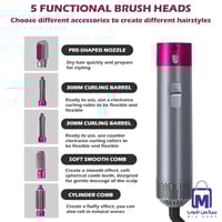 مجفف شعر 5×1 لتصفيف الشعر مع حماية من الكهرباء الس...