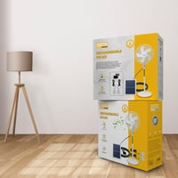 مروحة شمسية DENX DX2606 قابلة لإعادة الشحن مع LED...