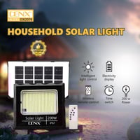 مصباح الطاقة الشمسية DENX DX2076 بقوة 200 واط مع ب...