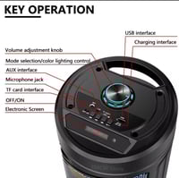 مكبر صوت ZQS6212 ببطارية 3000 مللي أمبير مع إضاءة...