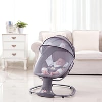 كرسي الهزاز الكهربائي للأطفال بخمس سرعات، 10 أغانٍ...