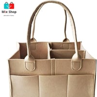 حقيبة تخزين حفاضات الأطفال من اللباد لون موكا