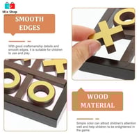 لعبة xo بأبعاد خشبية مع 11 قطة لعب ثلاثية الأبعاد