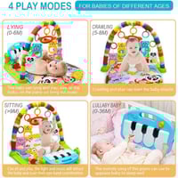 سجادة لعب للاطفال مع ألعاب معلقة وبيانو موسيقي لعم...