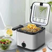 مقلاة عميقة DENX DX4002 ستيل 2.5 لتر، 1000 واط لنت...