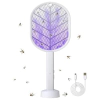 مضرب ناموس كهربائي 2700 فولت بشحن USB وشبكة ثلاثية...