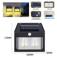 مصباح الحائط الشمسي BK-888-2 يعمل بالطاقة الشمسية...