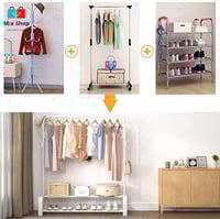 حامل ملابس حديد 2 رف مع اذرع تعليق من Primo Plus