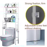 رف تخزين للحمام ابيض من ثلاث طبقات