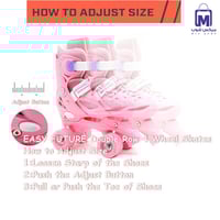 حذاء تزلج 4 عجلات للأطفال قابل للتعديل مع حماية مق...