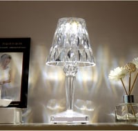 مصباح طاولة كريستالي بتقنية اللمس وجهاز تحكم عن بع...