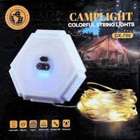 أضواء تخييم RGB بخيط 10 متر مع كشاف LED وباور بانك...