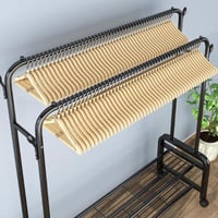 ستاند ملابس 3×1 (لون اسود) من Primo Plus بخطافات ج...