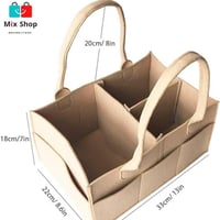 حقيبة تخزين حفاضات الأطفال من اللباد لون موكا