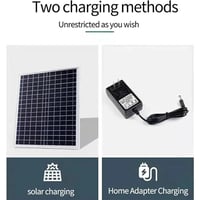 مروحة شمسية DENX DX2606 قابلة لإعادة الشحن مع LED...