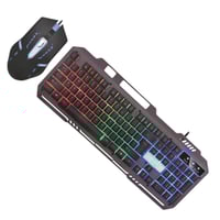 لوحة مفاتيح + ماوس للألعاب مزودة بإضاءات LED