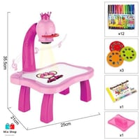 طاولة رسم للأطفال مع مصباح LED (بينك)