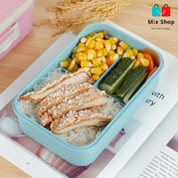 علبة غذاء مكونة من ثلاثة أقسام مع حامل مدمج لسهولة...