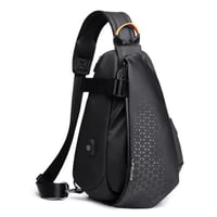 شنطة كتف مضادة للسرقة مقاومة للماء مثلث - اسود