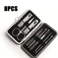 مجموعة أدوات تقليم الأظافر من الستانلس ستيل - مكون...