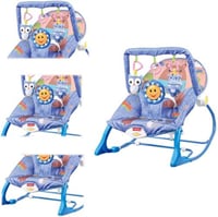 كرسي هزاز للأطفال الرضع لون ازرق مزود بالالعاب و ا...
