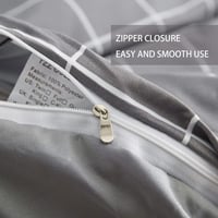 طقم سرير فاخر بنمط شبكي هندسي من الألياف الدقيقة -...