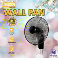 مروحة حائط DENX DX2558 بـ 3 سرعات وتبريد هادئ وتوز...