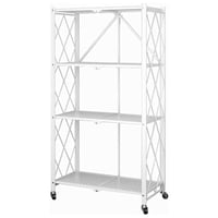 رف تخزين قابل للطي من اربعة طبقات لون (ابيض)