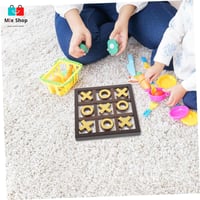 لعبة xo بأبعاد خشبية مع 11 قطة لعب ثلاثية الأبعاد