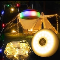 سلسلة إضاءة تخييم LED بطول 20 متر بشحن شمسي وType-...