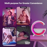 جهاز شحن لاسلكي يعمل بالبلوتوث مع مكبر صوت وإضاءة...