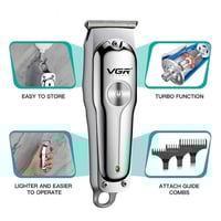 ماكينة حلاقة VGR-071 الفضية للرجال تشذيب دقيق وشحن...