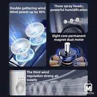 مروحة رذاذ مزدوجة 2 في 1 DENX DX2608 بدوران 90° وت...