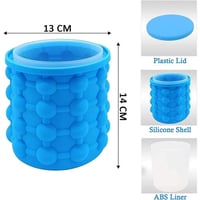 دلو مكعبات الثلج 2 × 1 من السيليكون لصنع قوالب الث...