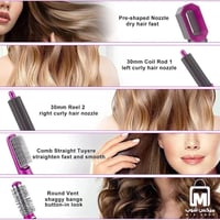 مجفف شعر 5×1 لتصفيف الشعر مع حماية من الكهرباء الس...