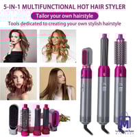 مجفف شعر 5×1 لتصفيف الشعر مع حماية من الكهرباء الس...