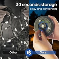 سلسلة إضاءة تخييم LED بطول 20 متر بشحن شمسي وType-...