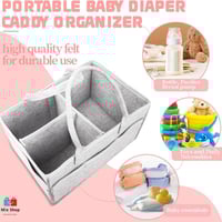 حقيبة تخزين حفاضات الأطفال من اللباد لتخزين الحفاض...