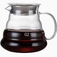 إبريق تقديم قهوة V60 زجاجي 600 مل سيرفر مقاوم للحر...