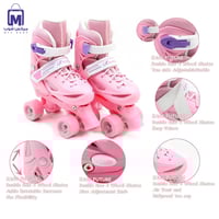 حذاء تزلج 4 عجلات للأطفال قابل للتعديل مع حماية مق...