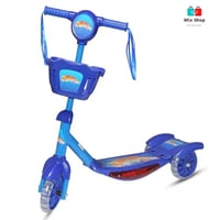 سكوتر بسلة ثلاثي العجلات للأطفال من الجنسين - ازرق