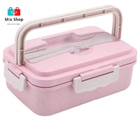 علبة غذاء مكونة من ثلاثة أقسام مع حامل مدمج لسهولة...