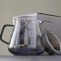 إبريق V60 زجاجي مضلع 600 مل إبريق تقديم قهوة مختصة...