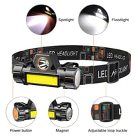 مصباح رأس LED قابل للشحن