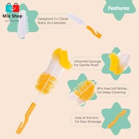 مجموعة فرش تنظيف الزجاجات مع إسفنجة مكونة من قطعتي...