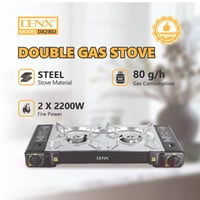 موقد غاز مزدوج DENX DX2802 بقوة 2200 واط × 2 للطهي...