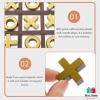 لعبة xo بأبعاد خشبية مع 11 قطة لعب ثلاثية الأبعاد