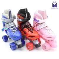حذاء تزلج 4 عجلات للأطفال قابل للتعديل مع حماية مق...