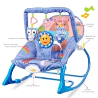 كرسي هزاز للأطفال الرضع لون ازرق مزود بالالعاب و ا...