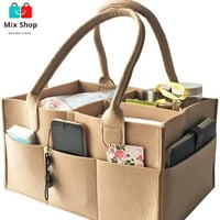 حقيبة تخزين حفاضات الأطفال من اللباد لون موكا